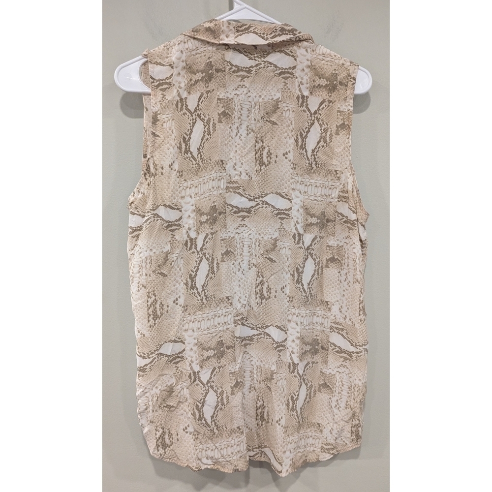 Equipment Colleen 100% Silk Nude Python Blouse Si… - image 2